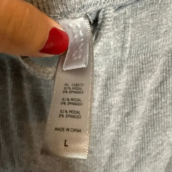 Skims Heather Gray Wide Leg Pull-On Stretch Jersey Loungewear Pajama Pants Large - Image 6