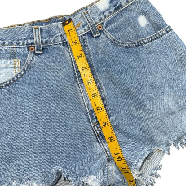 Vintage Reworked Levi’s High Rise Cut Off Denim Shorts Women’s 26 Light Wash - Image 8