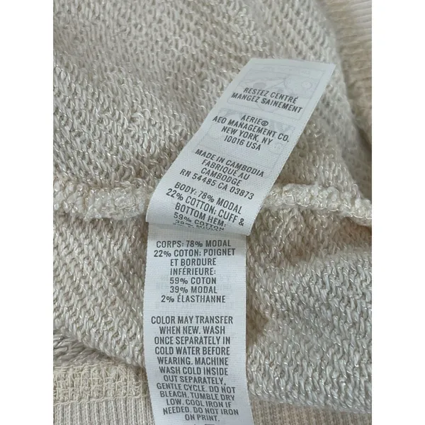 OFFLINE By Aerie Sweatshirt M Tan Cream Ombre Graphic Pullover Athleisure NWT - Image 8