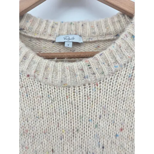 Rails Wool Sweater Womens Small Delia Cream Confetti Speckled EUC - Image 2