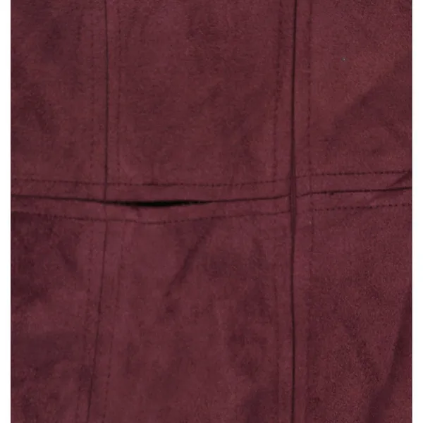 Msk Womens Petite V-Neck Fit Flare Faux Suede Dress 91699953V Merlot Purple 8P - Image 3