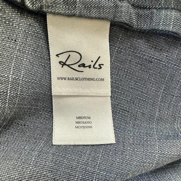 RAILS Shawna Denim Day Dress Dark Vintage Blue Size Medium Cotton Loose Fit - Image 6