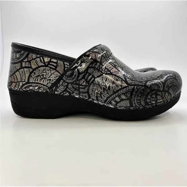 Dansko XP 2.0 Professional Clogs 39 US 8.5-9‎ Silver Black Paisley Nursing Slip - Image 3
