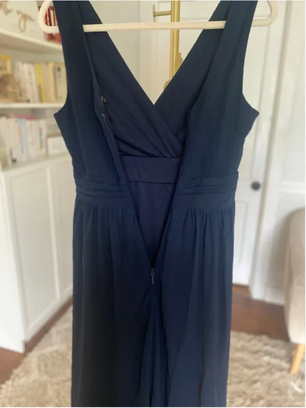Lulus Navy Chiffon Maxi Dress Empire Waist‎ Bridesmaid Romantic Formal Glam Gala - Image 6