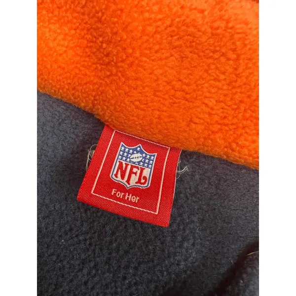 NFL For Her Chicago Bears Navy Blue Partial Zip Sweatshirt Jacket - Image 2