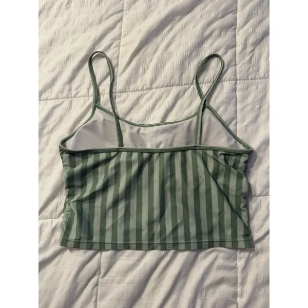 Jack's Green White Striped Cami Crop Top Tank Swim Clean Girl Coastal Cottage - Image 6