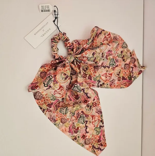 NWT Kachel x Anthropologie Scarf Scrunchie - Tea Party Print Cupcake Floral - Image 5
