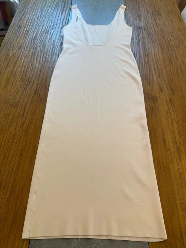 MESHKI Amara Scoop Neck Low Back Knit Maxi Dress Cream Size Medium NWOT - Image 5
