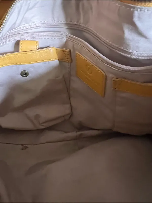 Cole Haan Beige Yellow Pebble Leather Purse Bag - Image 10