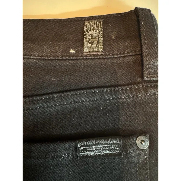 7 For All Mankind Ankle Gwenevere Jeans Black Distressed Skinny Stretch Size 31 - Image 5