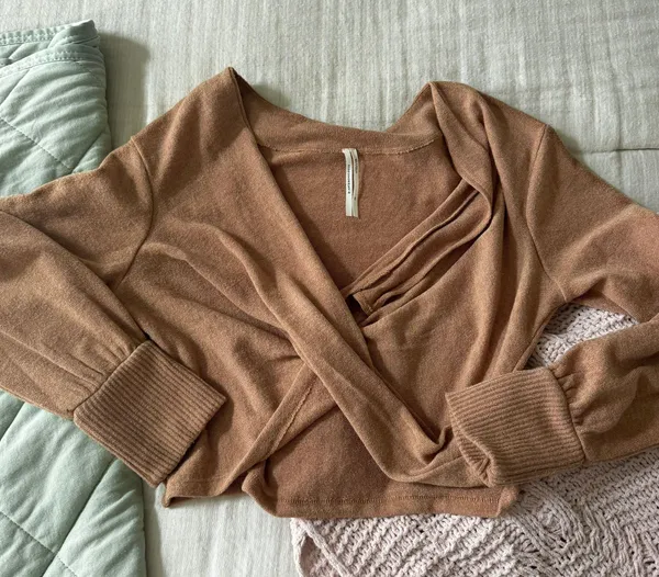 Anthropologie Brown Cropped Longsleeve - Image 5
