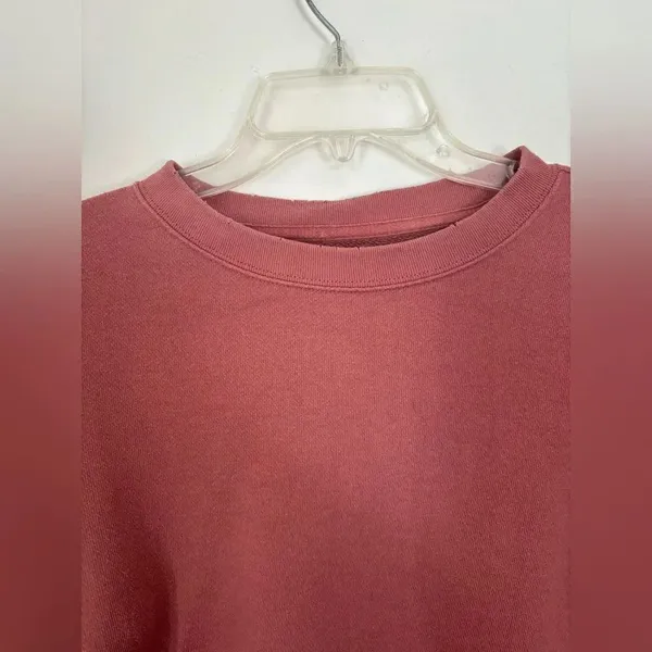 Aerie Distressed Raw Hem Crop Sweatshirt XS - Image 4