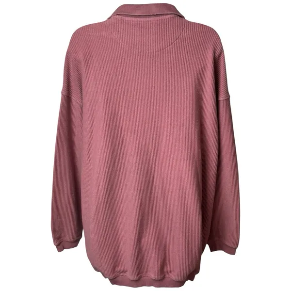Aerie Oversized Beyond Ribbed Quarter‎ Zip Pullover Sweater Pink Cozy S - Image 5