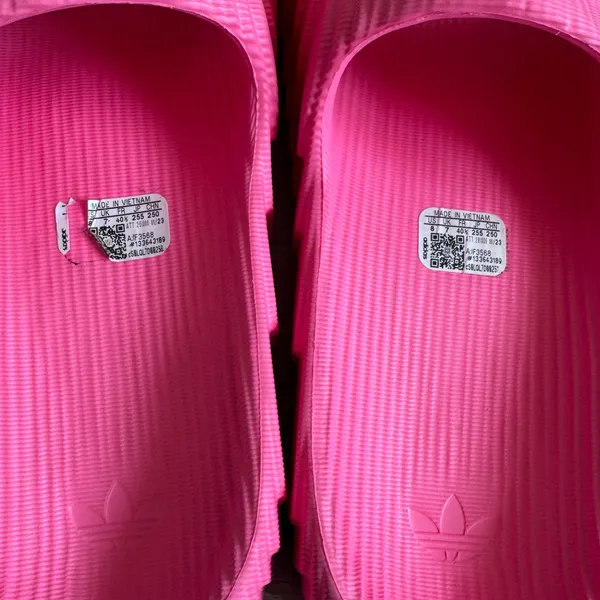Adidas Adilette 22 Slides Lucid Pink Women 8 Textured Topographic Sandals IF3568 - Image 5