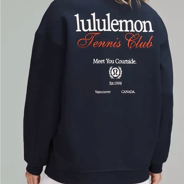 Lululemon 1007. Heavyweight Fleece Pullover Tennis Club sz large ptp 27 no sz tag - Image 2