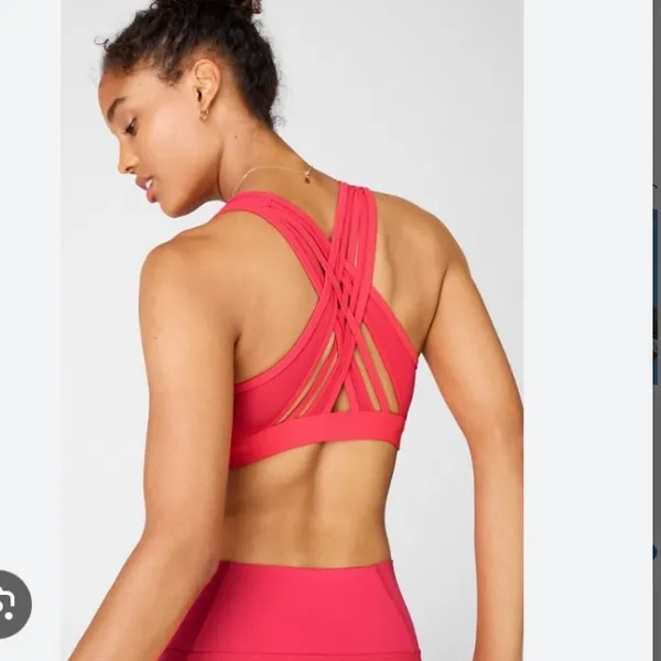 Fabletics Faye Red Strappy High Impact Sports Bra - Image 7