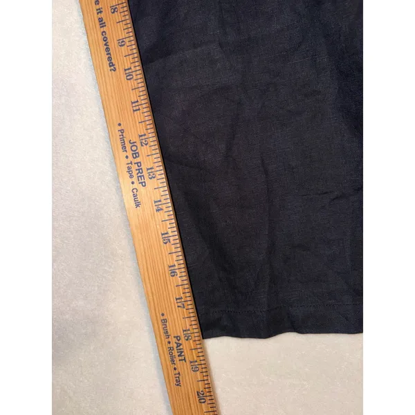 Anthropologie Pleated Culotte Trousers Black 100% Linen Wide Leg Cropped NWT Med - Image 10