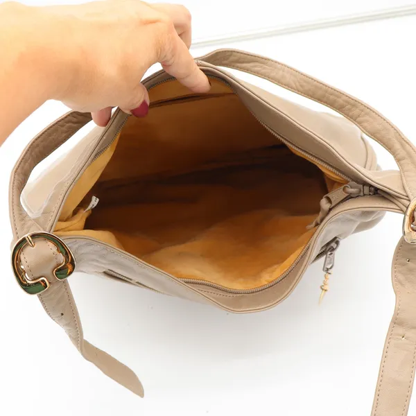 Brio Shoulder Bag Womens OS Hobo Tan Leather Gold Hardware Good - Image 13