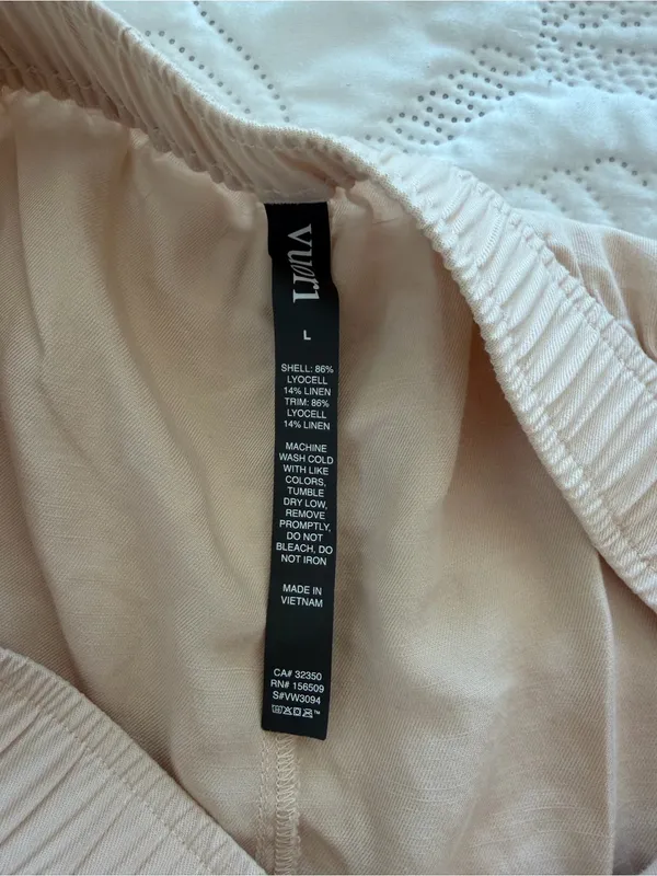 Vuori Women's Tan Cream Lyocell Linen Pull On‎ Shorts Size Large - Image 4