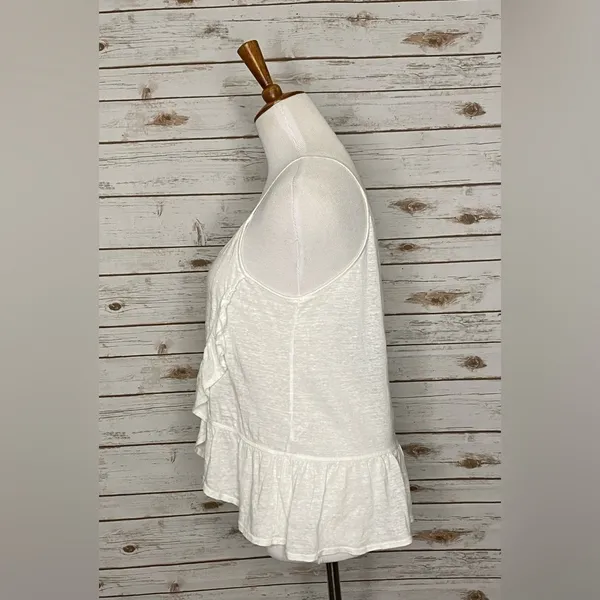 A.L.C. coquette white linen ruffled wrap top Size Small - Image 2