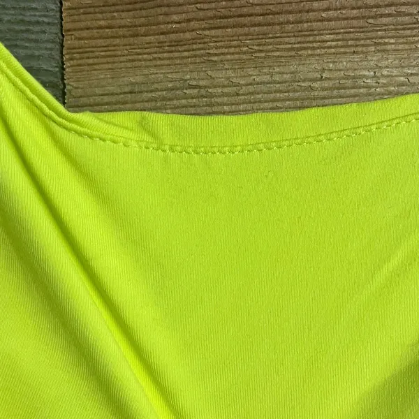 Zara Lime Green Dress With‎ Gathered Waist Size Medium - Image 8
