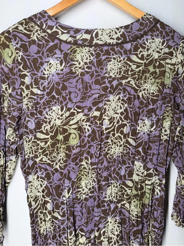 Vintage Y2K Axcess‎ Fairy Grunge Whimsigoth Boho Floral Empire Waist Top Earthy - Image 7