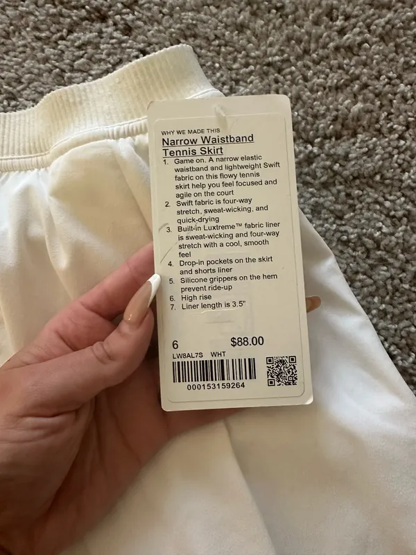 Lululemon Tennis Skirt White - Image 5