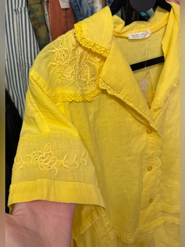 NWT Free People FP Intimately Good Intentions PJ Set - lemon drop yellow - XS - Image 9
