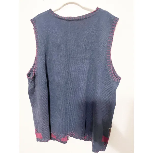 Capacity Vintage Womens 2X Sweater Knit Vest Novelty‎ Teacher Fall Cat Sunflower - Image 6