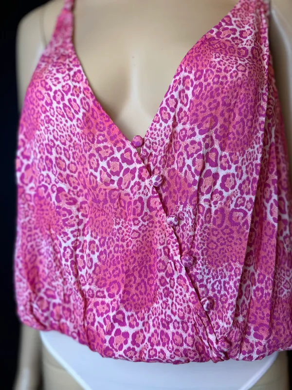 NWT  Pink Leopard Print Bodysuit - Image 2