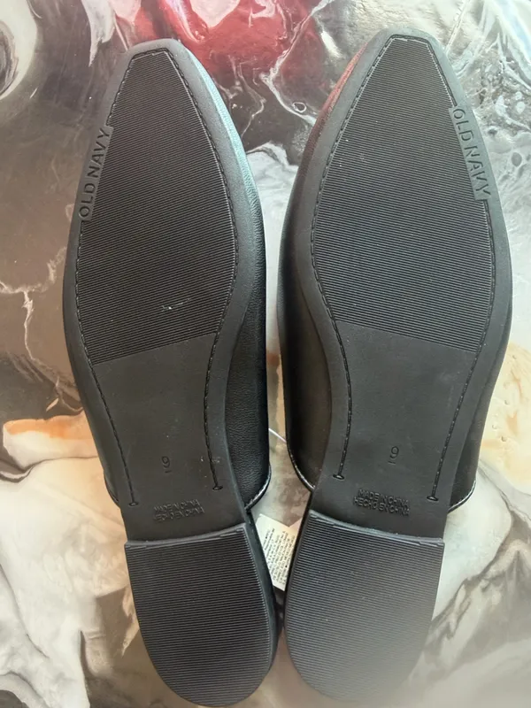 Old Navy Women’s Black Ballet Mule Flats Square Toe Bow Size 9 New With Tags - Image 6