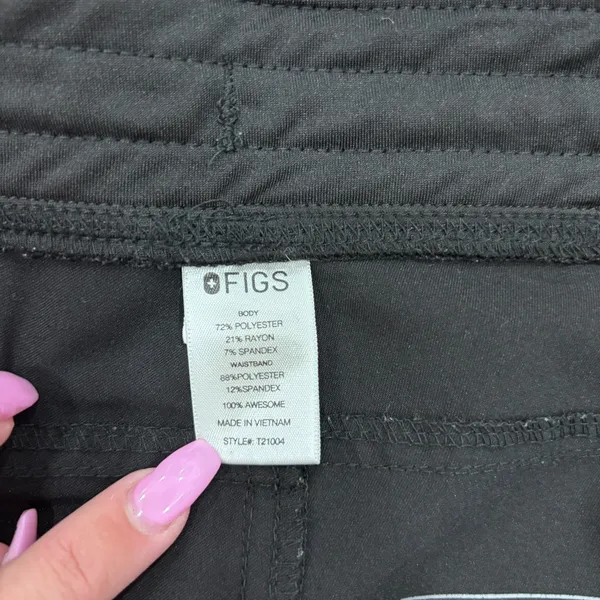 Figs Pants Women XXL Scrubs Black Kade High Waisted Cargo Nurse Hospital PO 1273 - Image 5