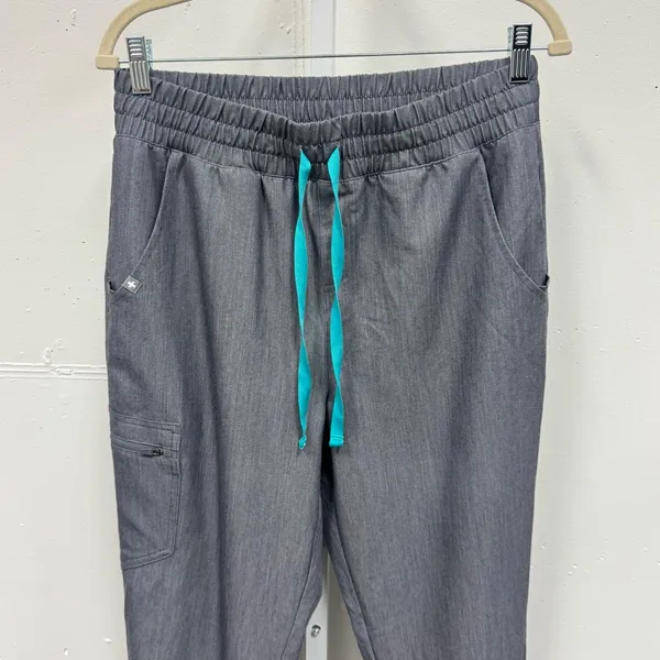 Figs Women's Zamora High Waisted Jogger Scrub Pants W20SW2028 Heather Gray‎ Med - Image 3