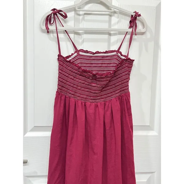 Mossimo Supply Co Womens Smocked Tiered Cotton Dress Medium Boho Earthy FLAW - Image 10
