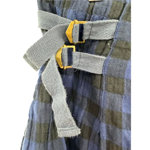 Vtg 1990s Free People Pleated Tartan Skirt 10 Grunge Whimsigoth Buckle Coquette - Image 2