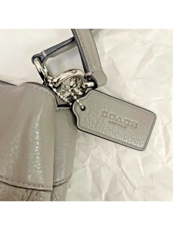 Coach Lexy F27593 Fog Taupe Pebbled Leather Shoulder Bag MSRP $395 - Image 4