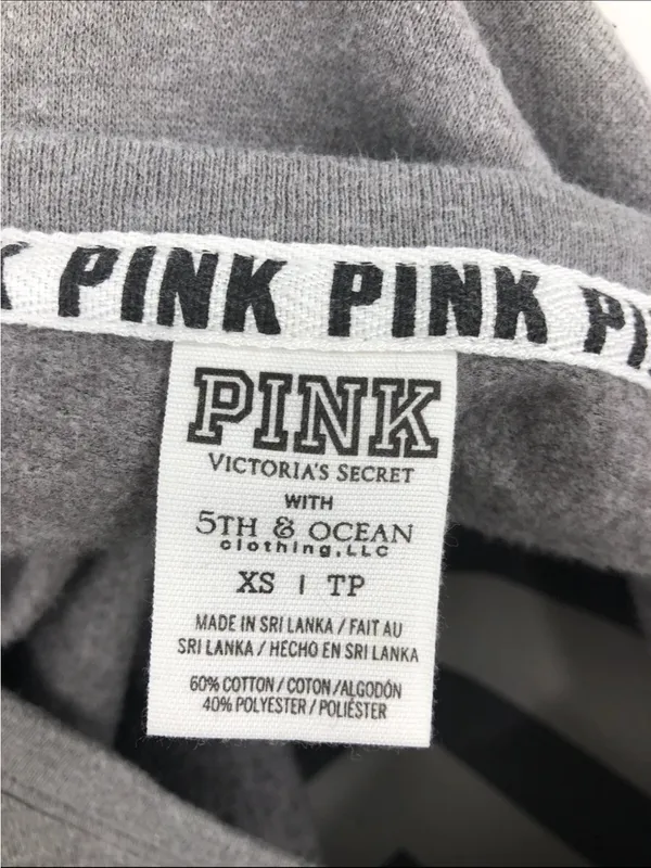 Victoria's Secret PINK 5th & Ocean Gray Green Fleece Sequin Oregon Duck Logo XS Y9 - Image 5