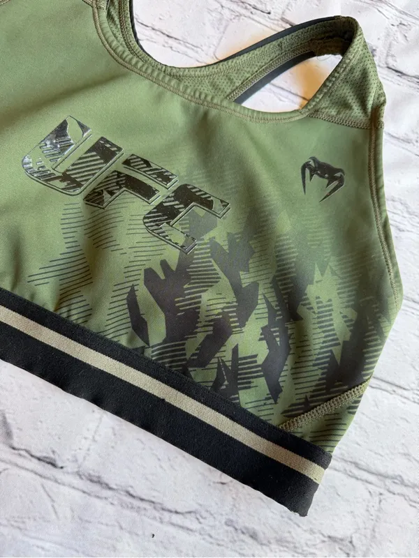 UFC MMA Women’s Sports Bra Green Venom Size Large Workout Gym Athletic - Image 3
