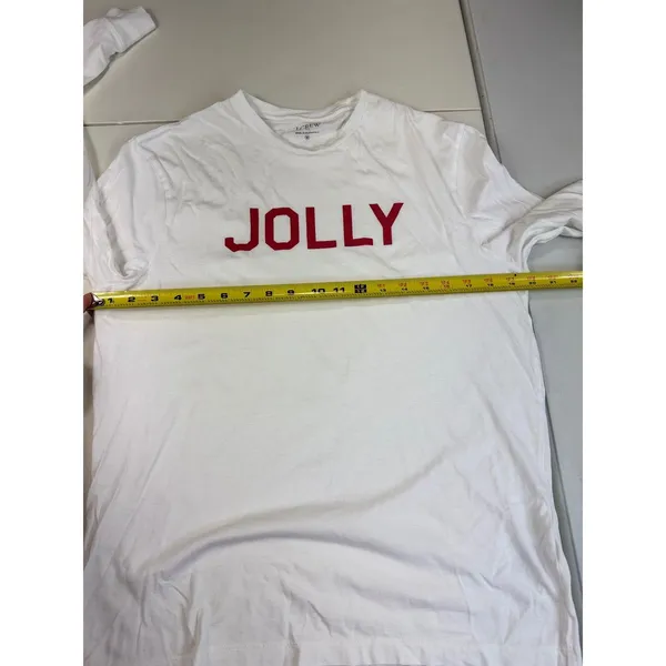 J.Crew Long Sleeve Jolly White Holiday Christmas‎ Graphic T-Shirt Top M - Image 5
