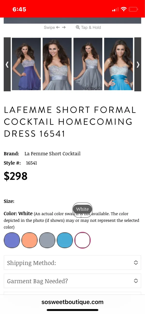 A-Line ruffle short Junior Prom Dress by La Femme - Image 6