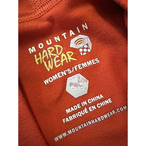 Mountain Hardwear Women's Orange Performance Hoodie Running Hiking Sz M Shirt - Image 3