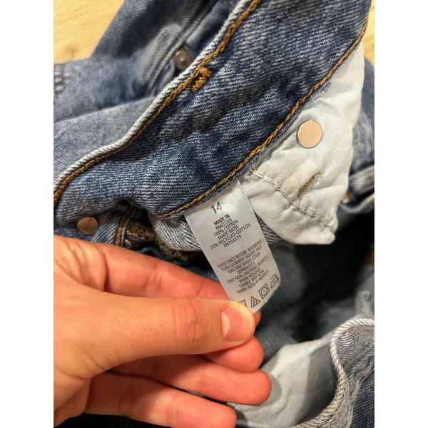 Aeropostale Womens High Rise Baggy Jeans Blue Medium Wash Cotton Size 14 MTMLPK1 - Image 2