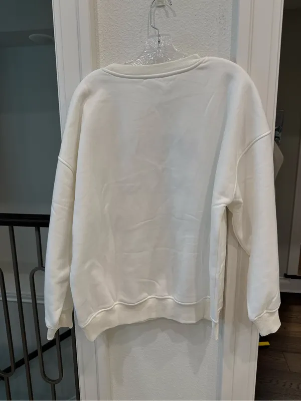Lelis Aspen Ski Club Sweatshirt Large Ivory Blue Graphic NWT - Image 4