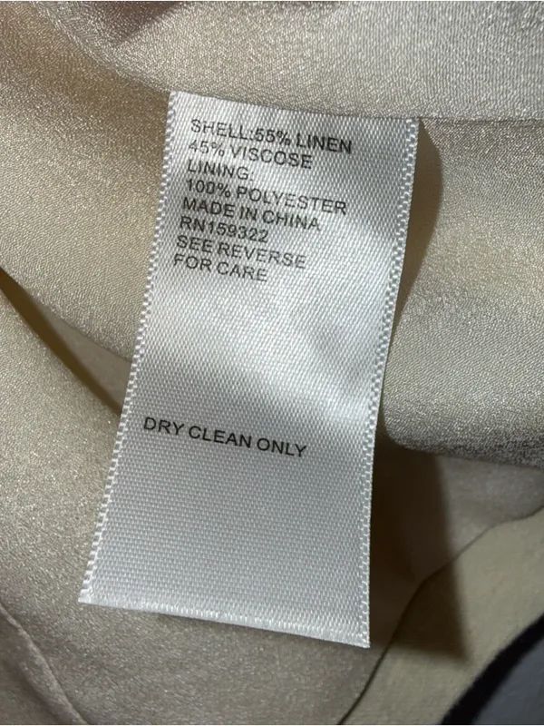 central park west Cream Linen Blend Blazer Size XS‎ - Image 4