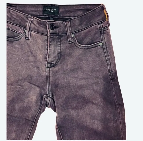 Celebrity Pink Deep Purple Low Mid Rise Skinny Ankle Jeans Denim 25 Retro 90s - Image 5