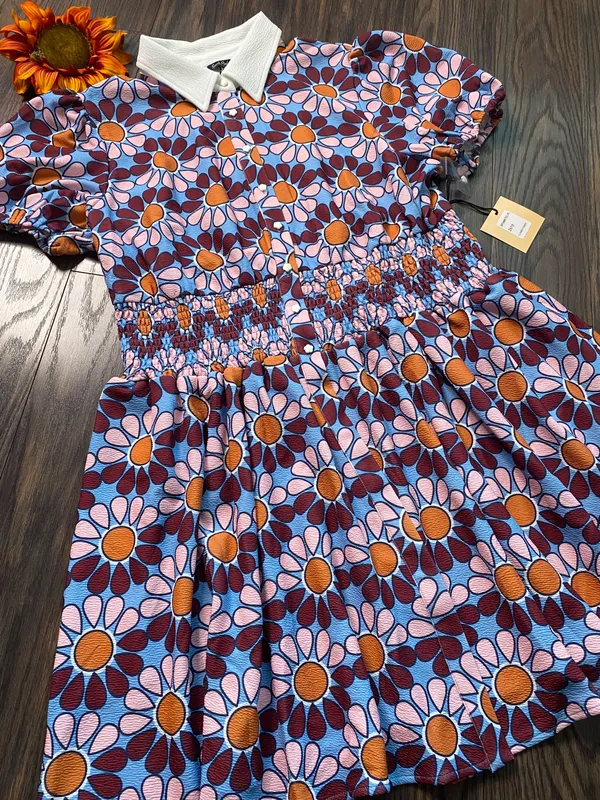 Unique Vintage NTAGE SMAK PARLOUR Flower Power Babydoll 70's Blouse 2XL - Image 5