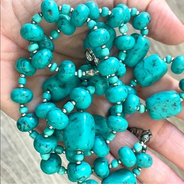 Premier Designs double stranded turquoise necklace - Image 3