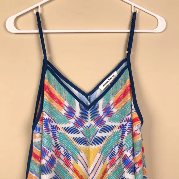 Jealous Tomato Women’s Multi-Colored Patterned Handkerchief Tank Top - Image 2