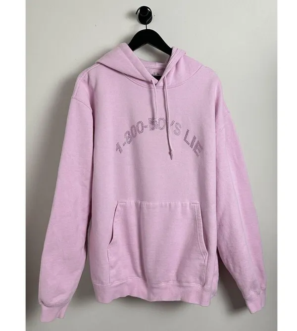BOYS LIE 1-800 Pink Remix Hoodie in Baby Pink One Size - Image 3