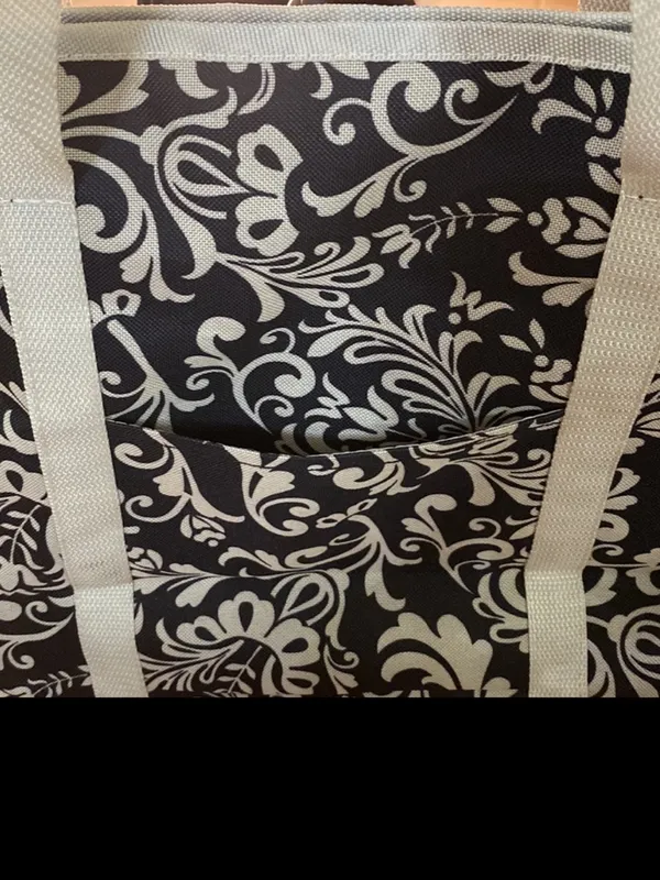 New Direction black & ivory printed canvas tote - Image 2